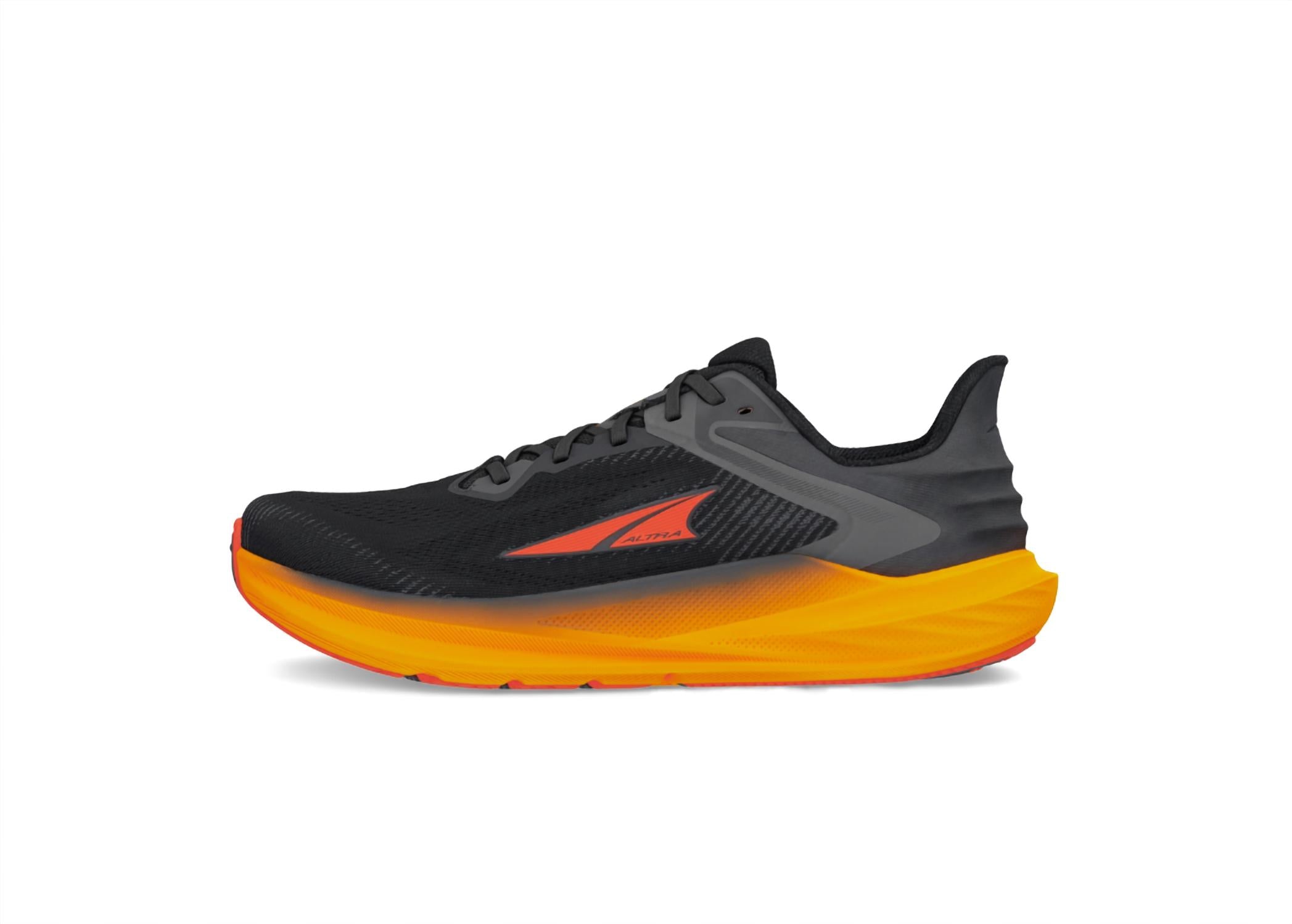 ALTRA Men's Torin 8 Running Shoes in black orange - men's shoe - detail view