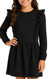 Sara Sara - Girls Drop Waist Ruffle Trim Dress