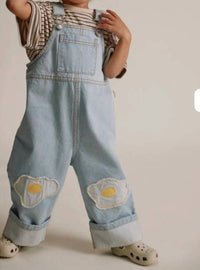 Claude & Co - Kid's Blythe Egg Patch Denim Dungaree