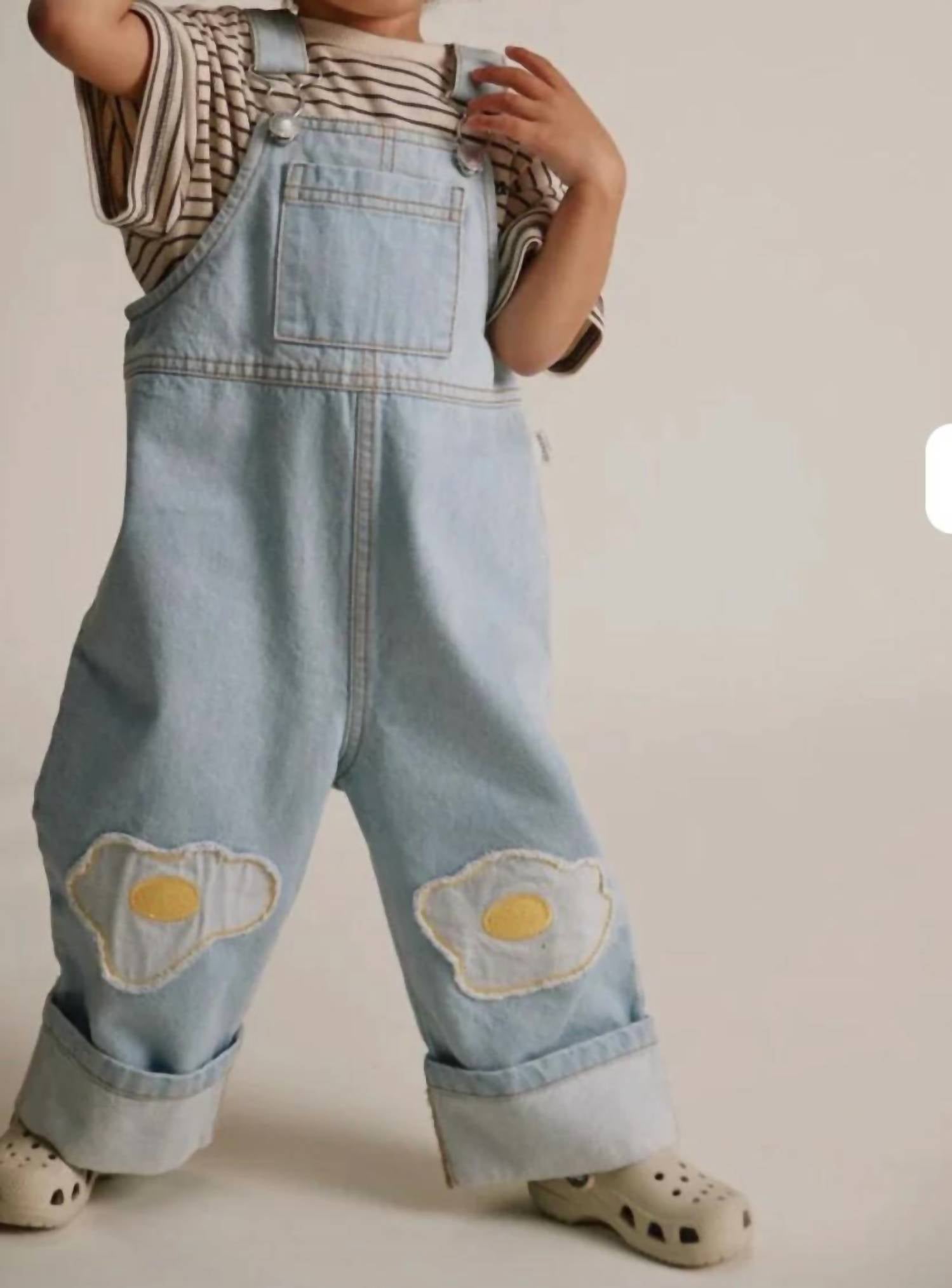 Claude & Co - Kid's Blythe Egg Patch Denim Dungaree