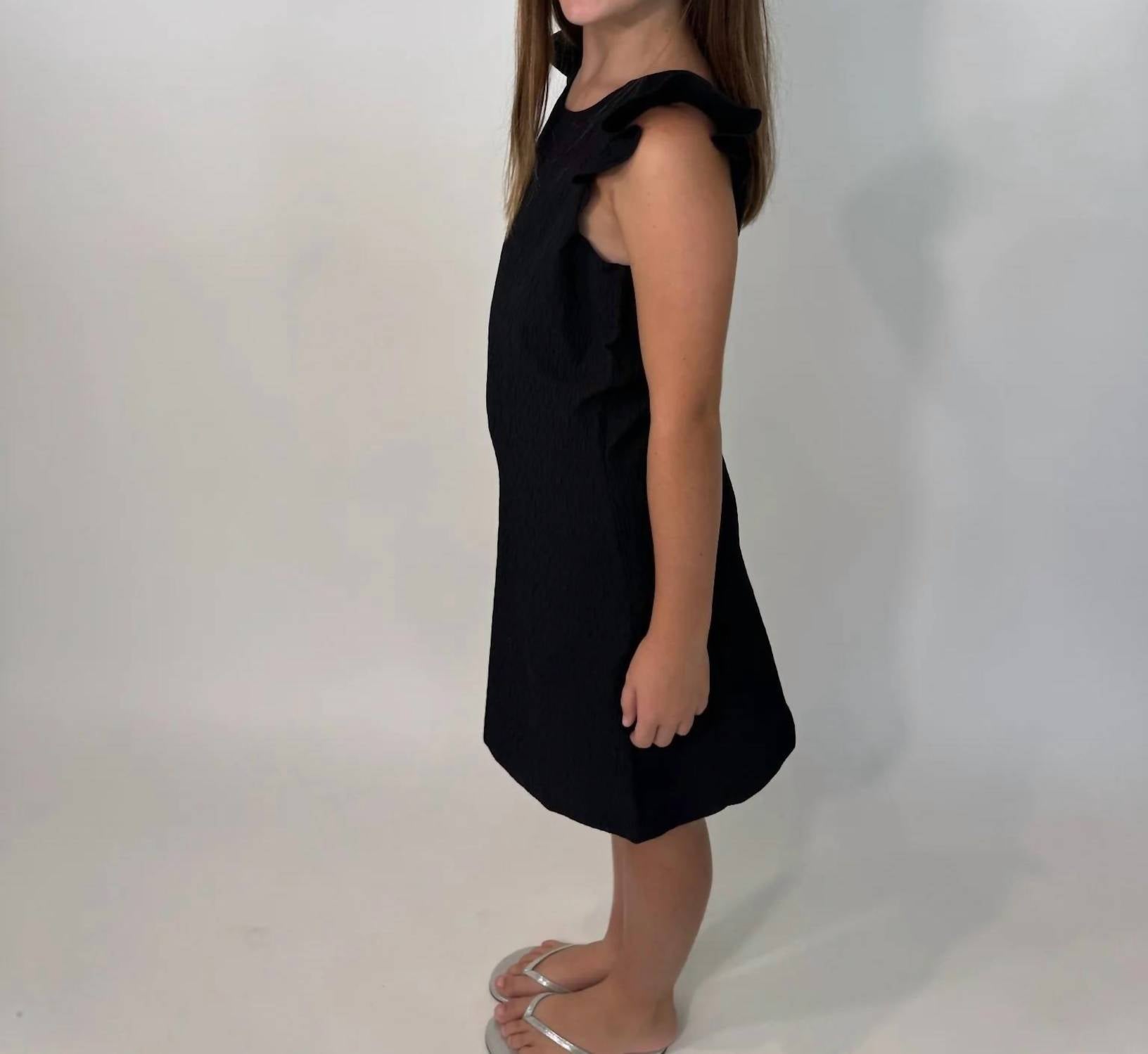 little Olin Girls Ruffle Dress in black - kids' dress - view 5