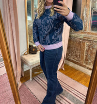 &Merci - Lace Pattern Knit Sweater