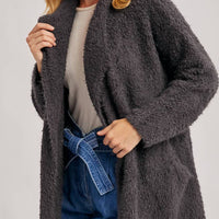 Bluivy - Soft Fuzzy Drape Cozy Cardigan