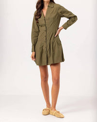 sundays Greer Dress in moss - women's dress - detail view