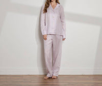 The Sleep Code - Women's Striped Linen Long Pj Set