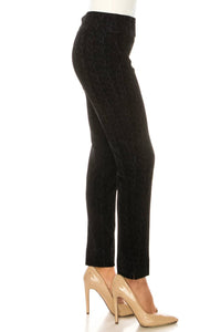 Zac & Rachel - Printed Velvet Ankle Pull-on Pants