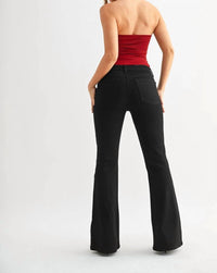 JUST BLACK DENIM Stella Mid Rise Flare Jeans in black - women's jeans - view 4