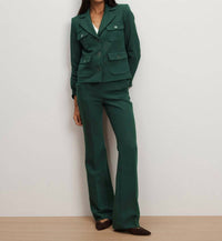 Veronica Beard Melvin Flared Pants in dark hunter green - women's pants - view 4