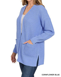 Vanilla Monkey - Low Gauge Waffle Open Cardigan Sweater