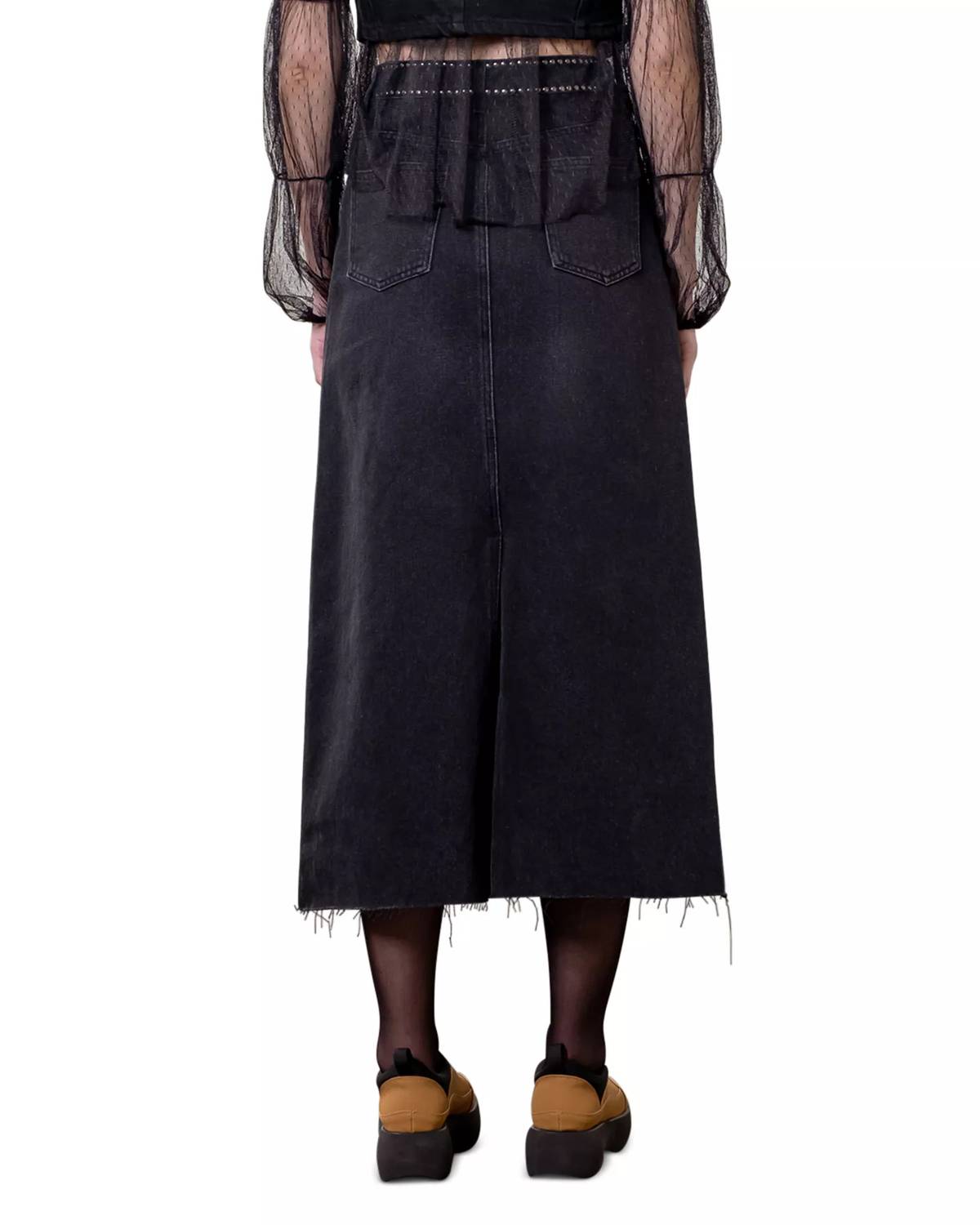 Moon River - Cotton Studded Midi Skirt