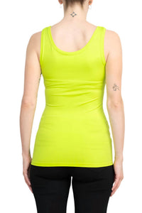 Alberto Makali - Scoop Neck Sleeveless Solid Spandex Top