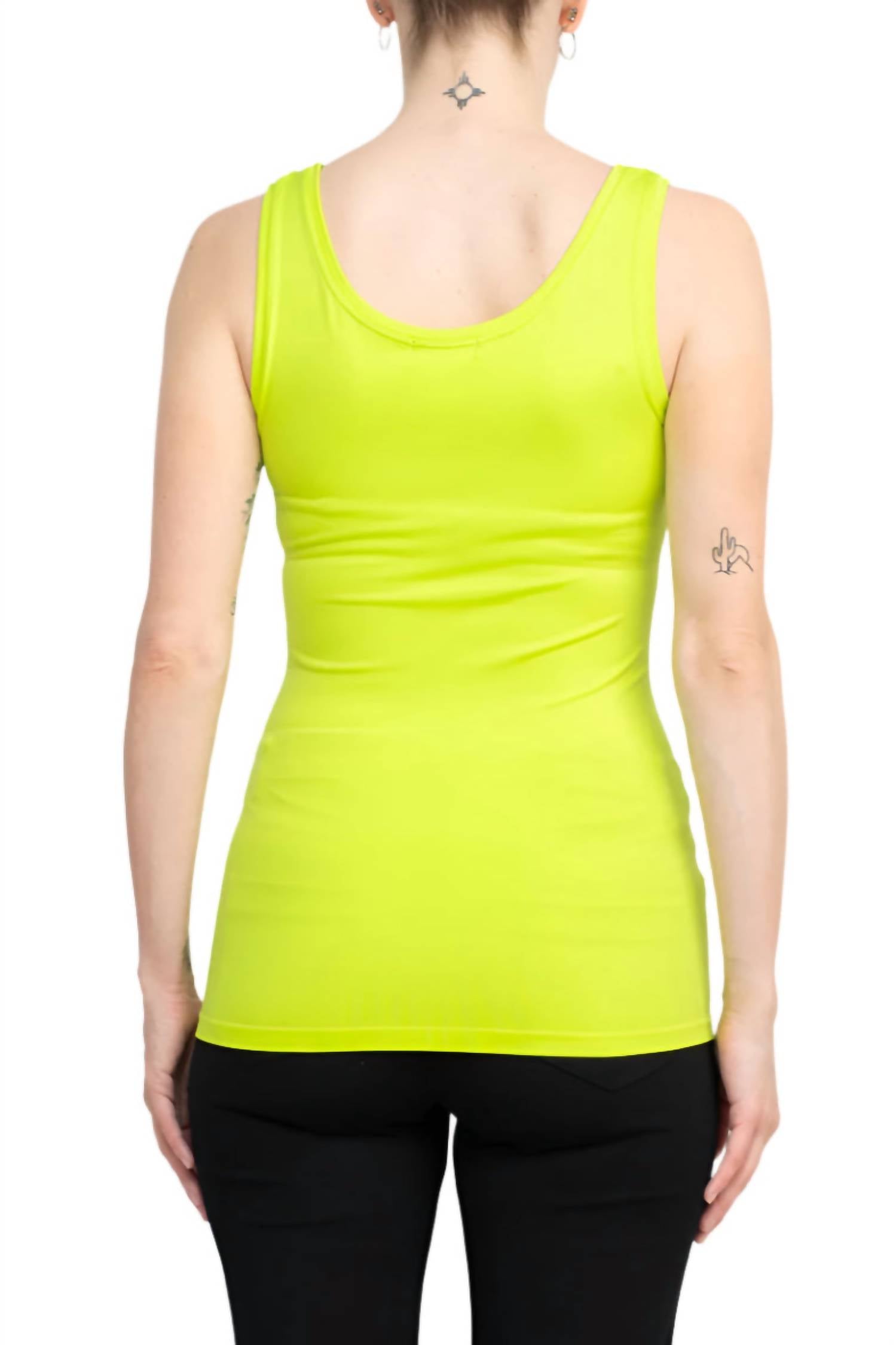 Alberto Makali - Scoop Neck Sleeveless Solid Spandex Top
