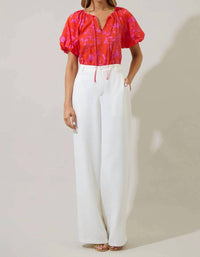 Sugarlips - Fia Floral Overseas Balloon Sleeve Top