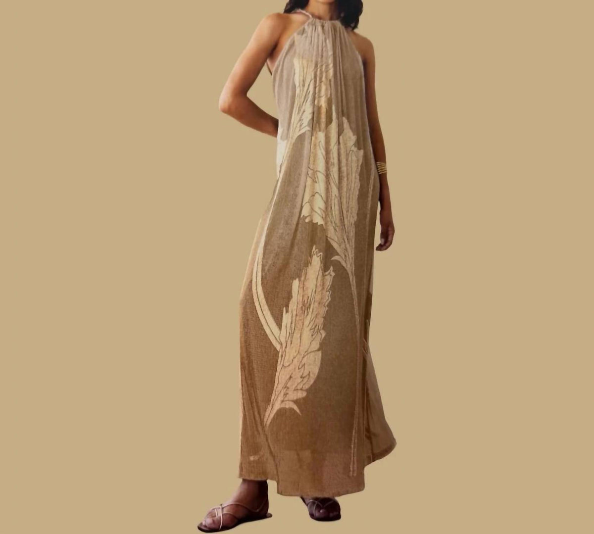 Aggel Knitwear - The Callista Metallic Plissé Maxi Dress
