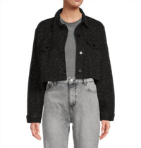 Vintage Havana - Rhinestone Denim Crop Jacket