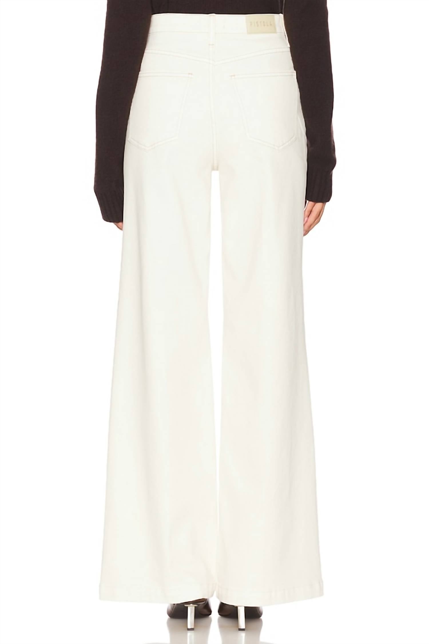 PISTOLA Lana High Rise Wide Leg Jeans in ecru - women's pants - view 4