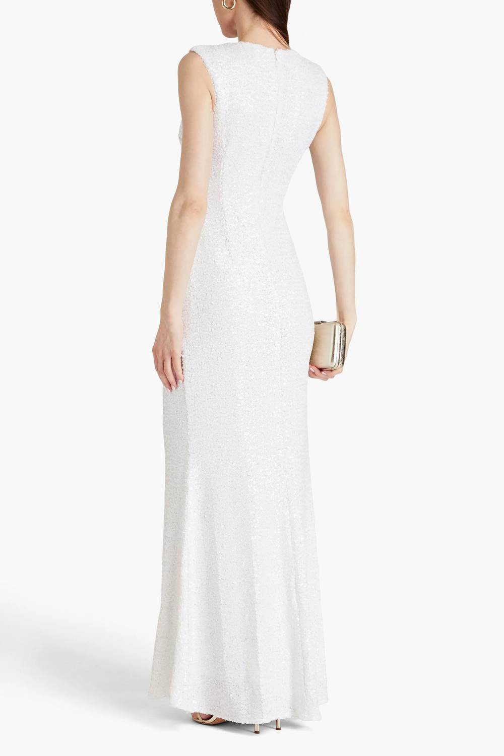Badgley Mischka - Sequined Mesh Gown