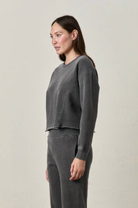 Nsf - Simone Paneled Cropped Crewneck Sweatshirt