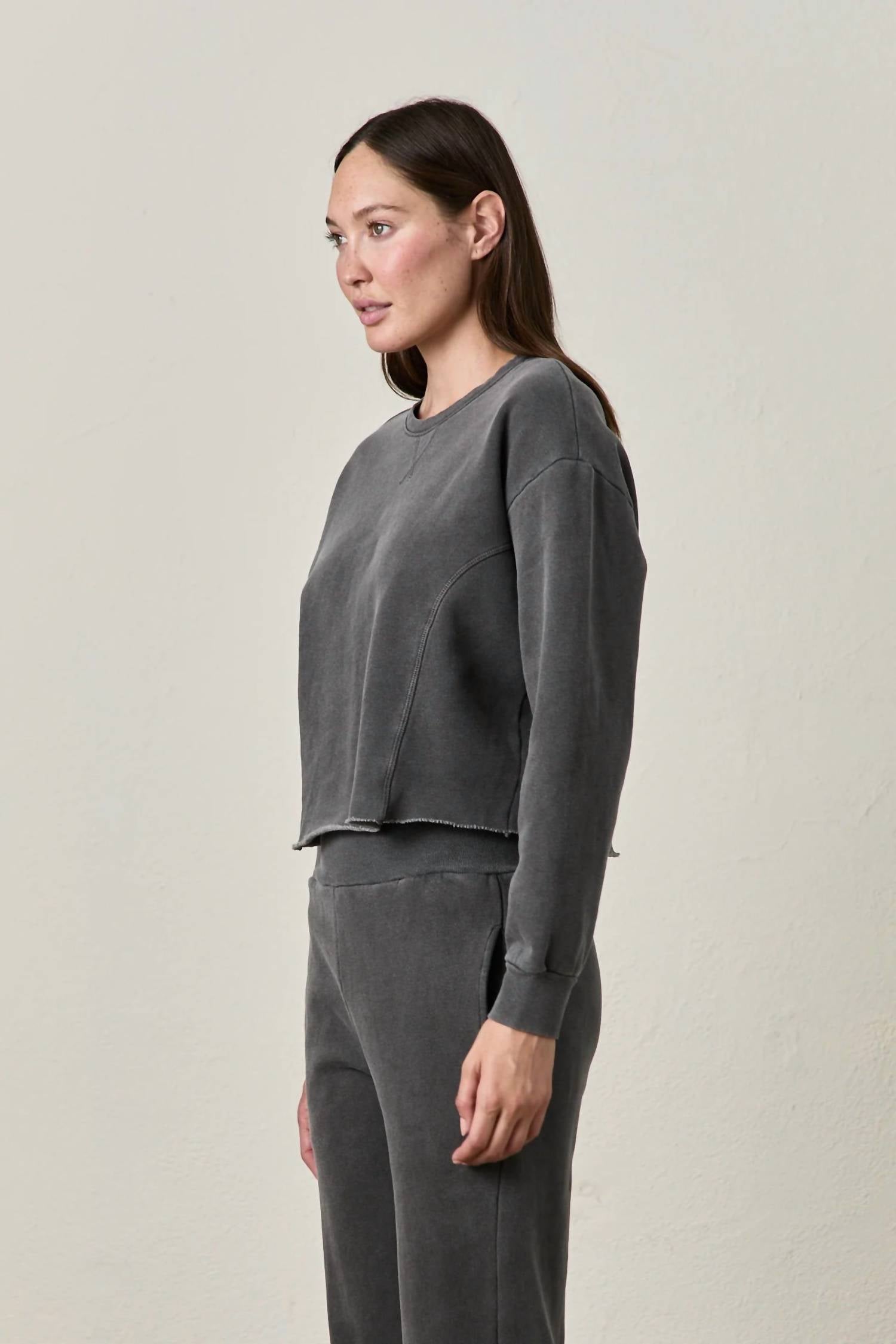 Nsf - Simone Paneled Cropped Crewneck Sweatshirt
