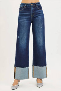 Risen - High Rise Wide Cuff Jeans