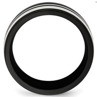 Quality Gold - Men's Titanium And Sterling Silver Ring