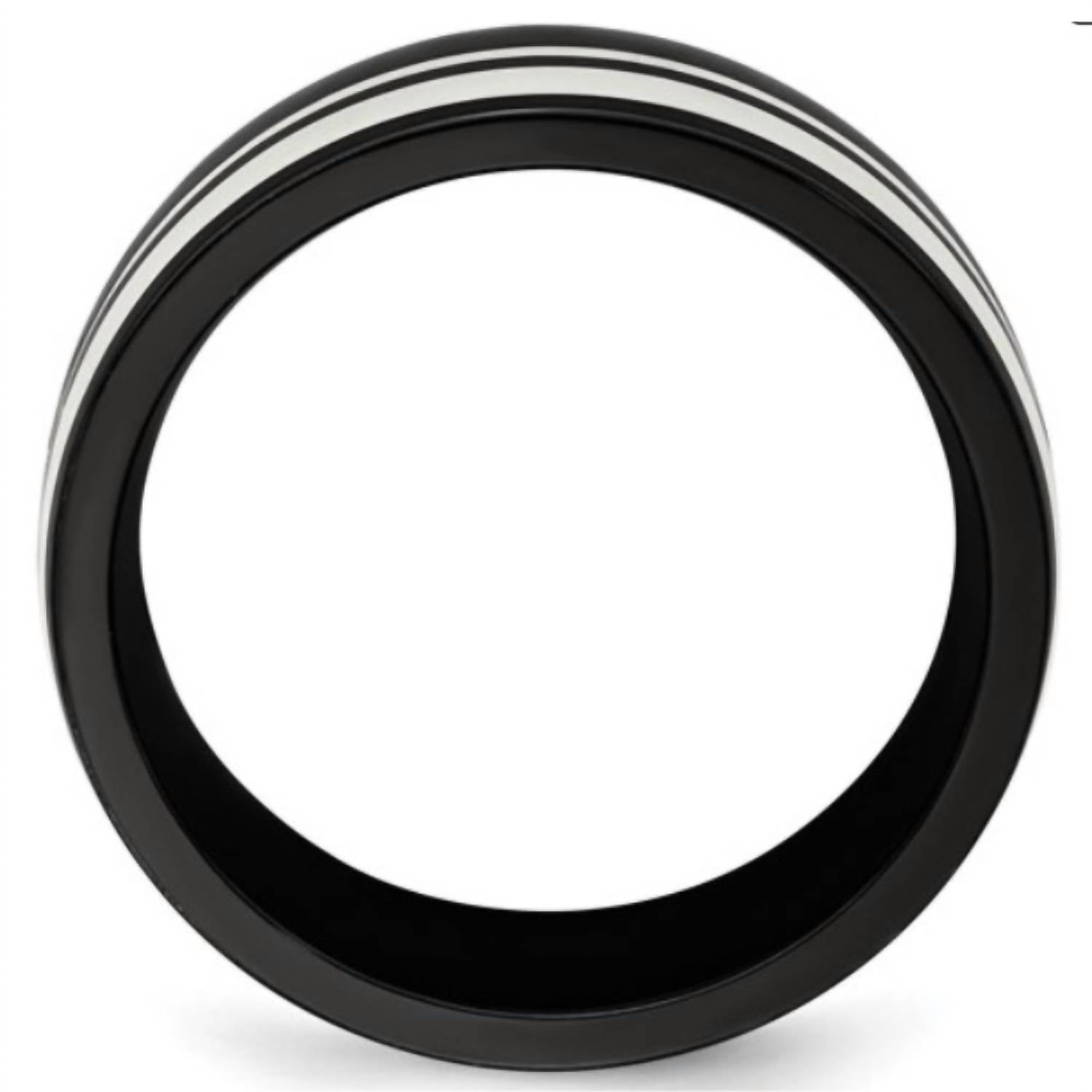 Quality Gold - Men's Titanium And Sterling Silver Ring