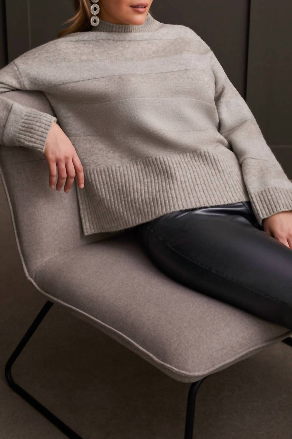 Tribal - Mock Neck Ribbed Sweater