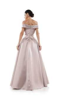 Marsoni by Colors Off Shoulder Ball Gown in taupe - women's dress - alternate view