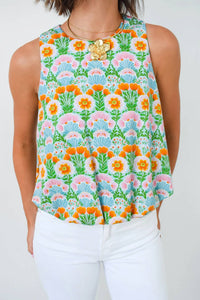 Adrienne - Bloom There It Is Bubble Hem Top