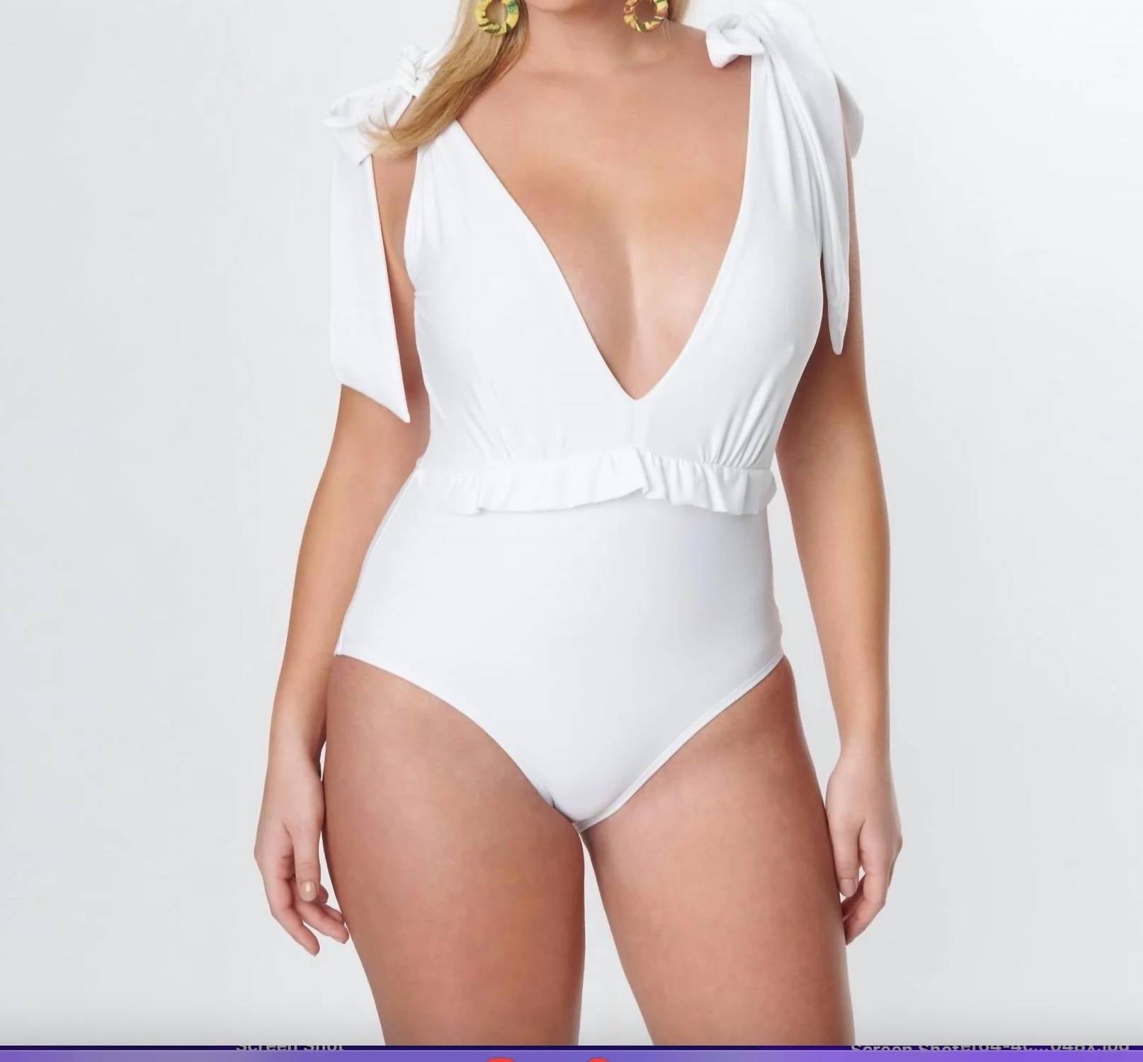 Unique Vintage - Plunge One Piece Swimsuit