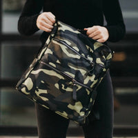 Pretty Simple Nori Nylon Zipper Backpack in green camo - women's bag