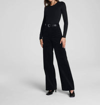Spanx Corduroy Wide Leg Jeans in black - women's jeans
