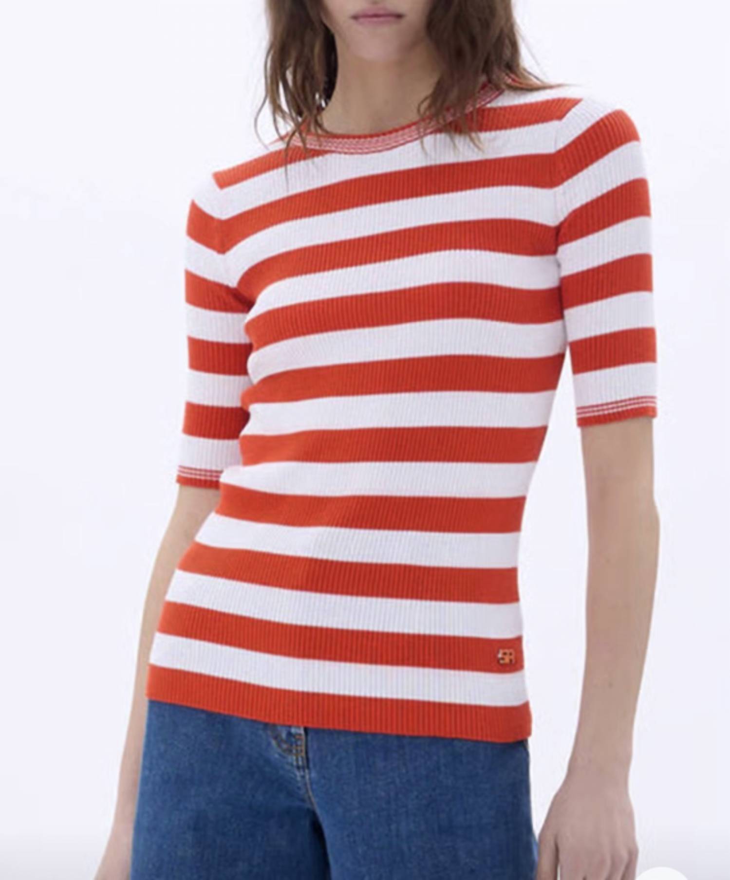 Sonia Rykiel - Short Sleeve Stripe Sweater