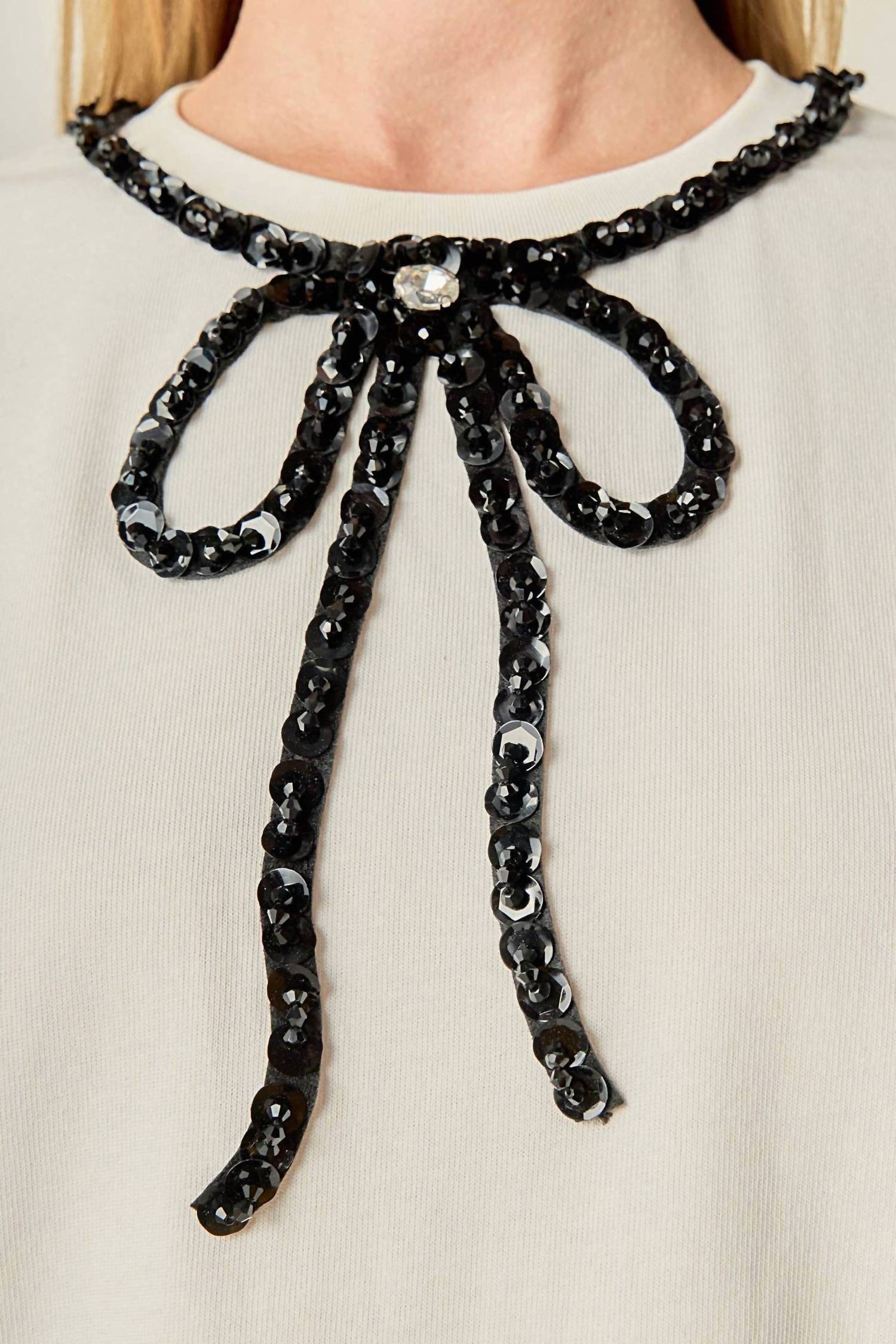 English Factory - Women's Beaded Bow Shirt
