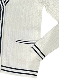 Minnie Rose - Women's Cotton Cashmere Cashmere Baby Cable Cardigan