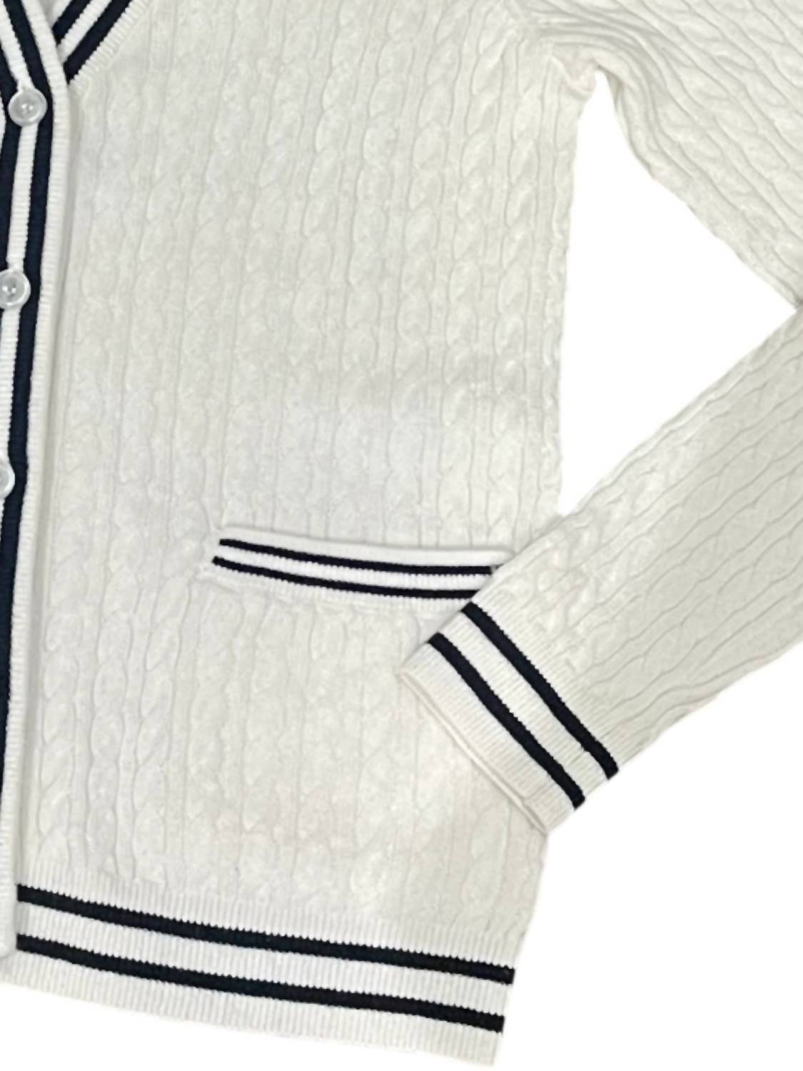 Minnie Rose - Women's Cotton Cashmere Cashmere Baby Cable Cardigan