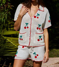 By Together - Cherry Knit Sweater Set
