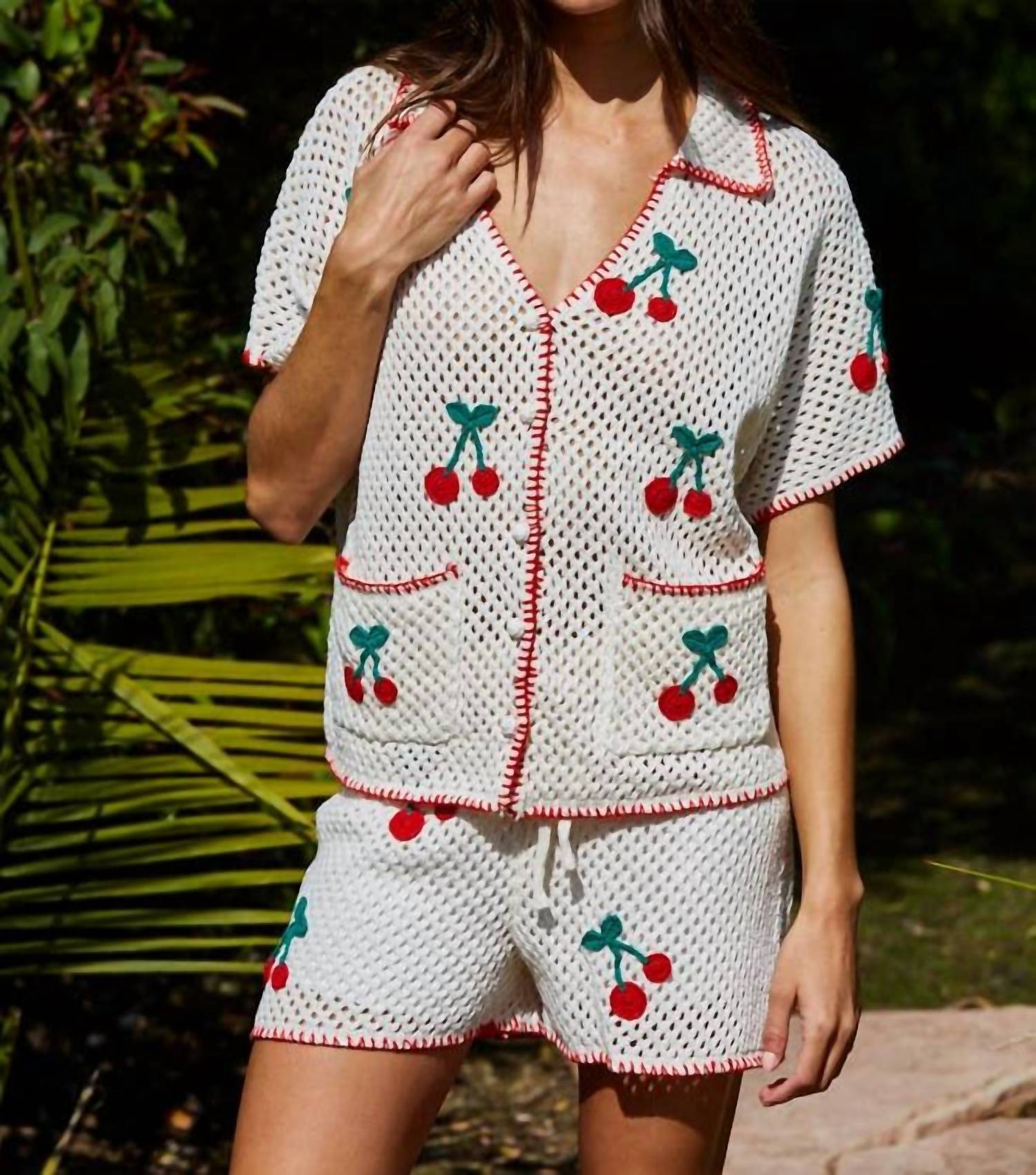 By Together - Cherry Knit Sweater Set