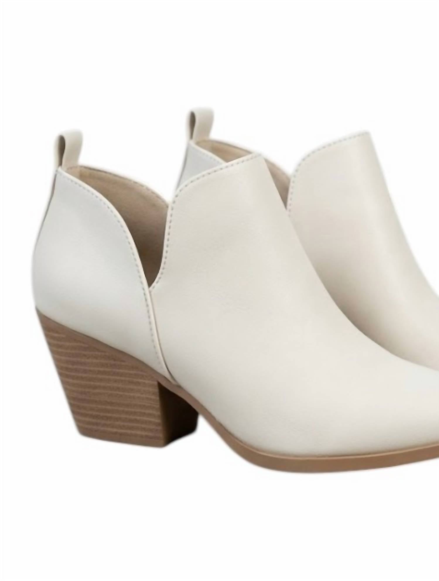 SODA Women's Casual Booties in off white - women's shoe - detail view