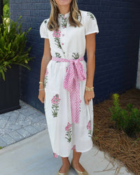 Farylina - Short Sleeve Floral Dress