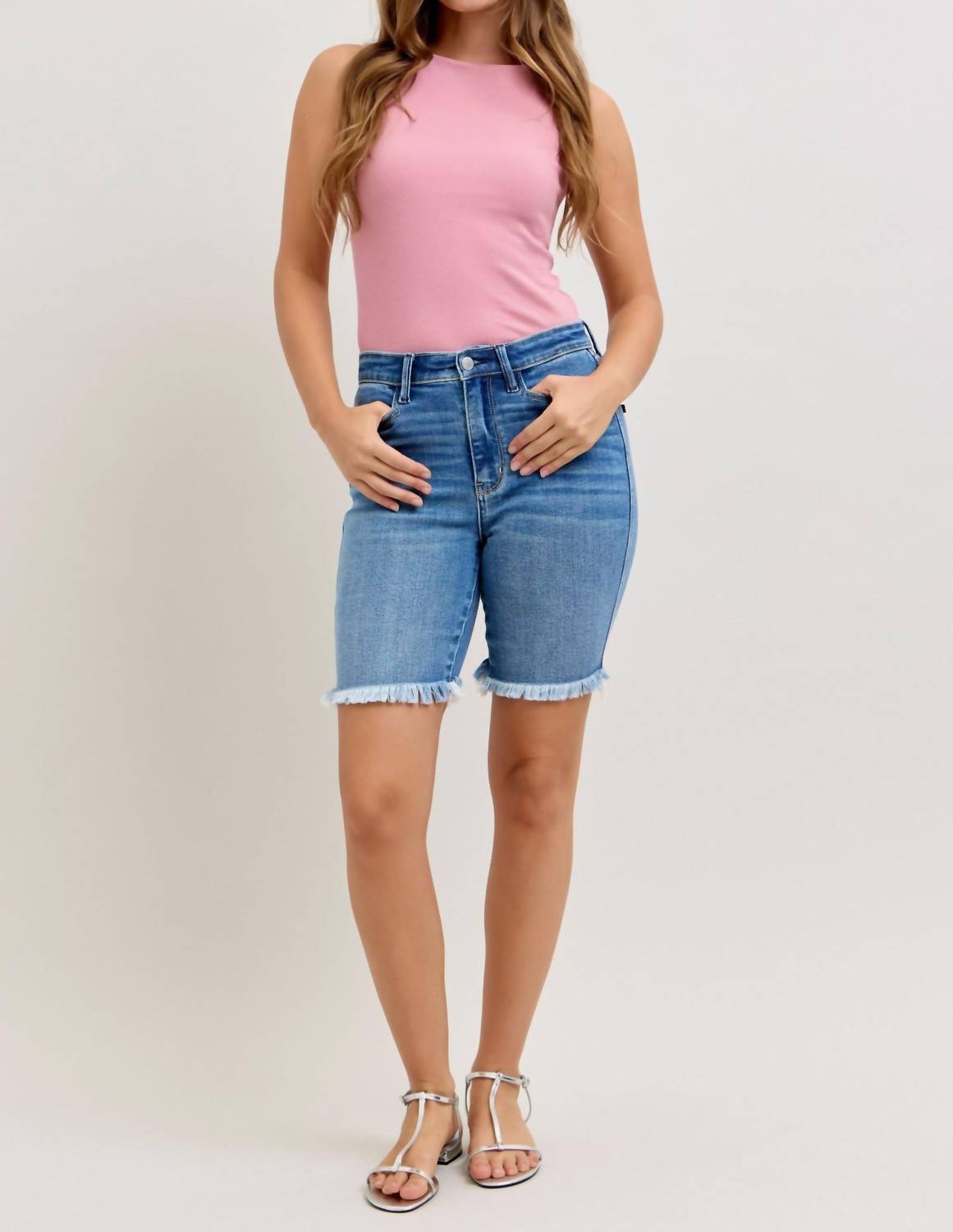 Judy Blue - High Waist Bermuda Denim Short