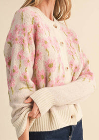 &Merci - Southern Grace Floral Knit Sweater Cardigan