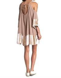 Kori - Tie Dye Cold Shoulder Tunic Dress