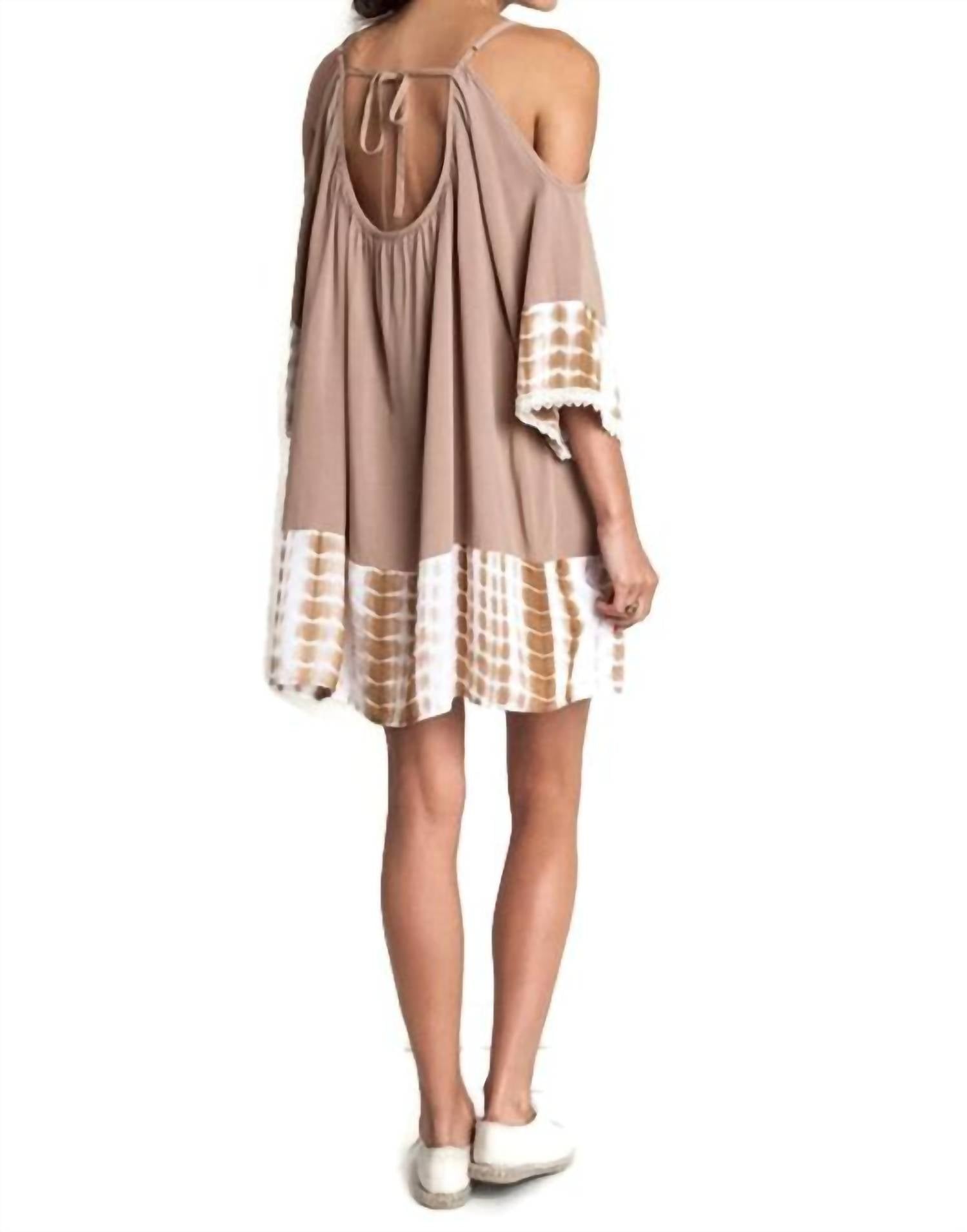 Kori - Tie Dye Cold Shoulder Tunic Dress