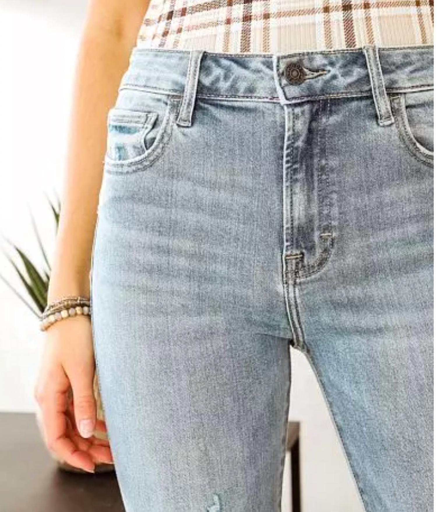 Hidden - Women's Kelly Distressed High Rise Light Ultra Flare Jean