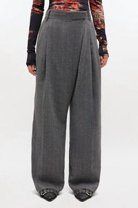 Ganni - Stripe Cross-over Trousers