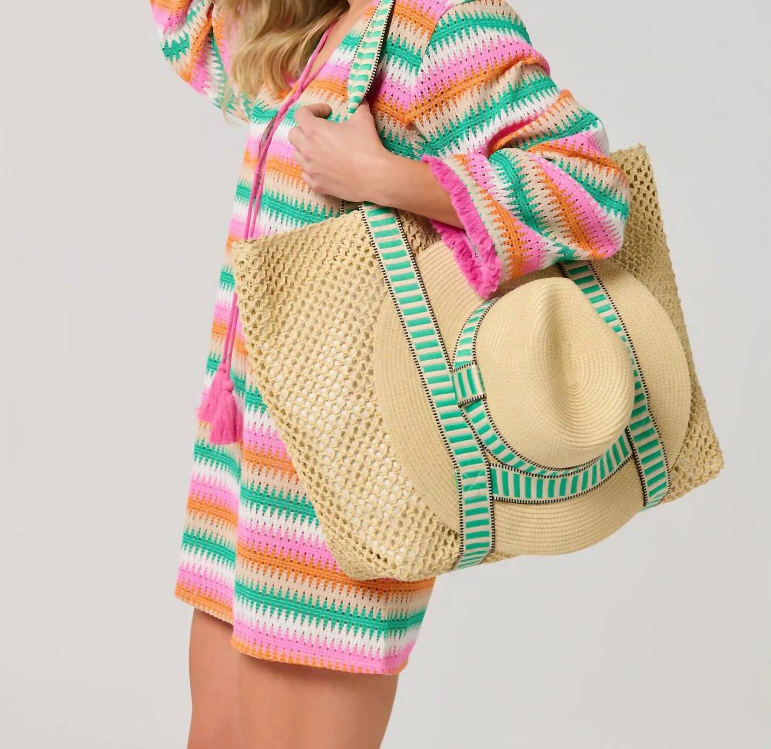 Shiraleah - Women's Dorian Tote And Hat Set