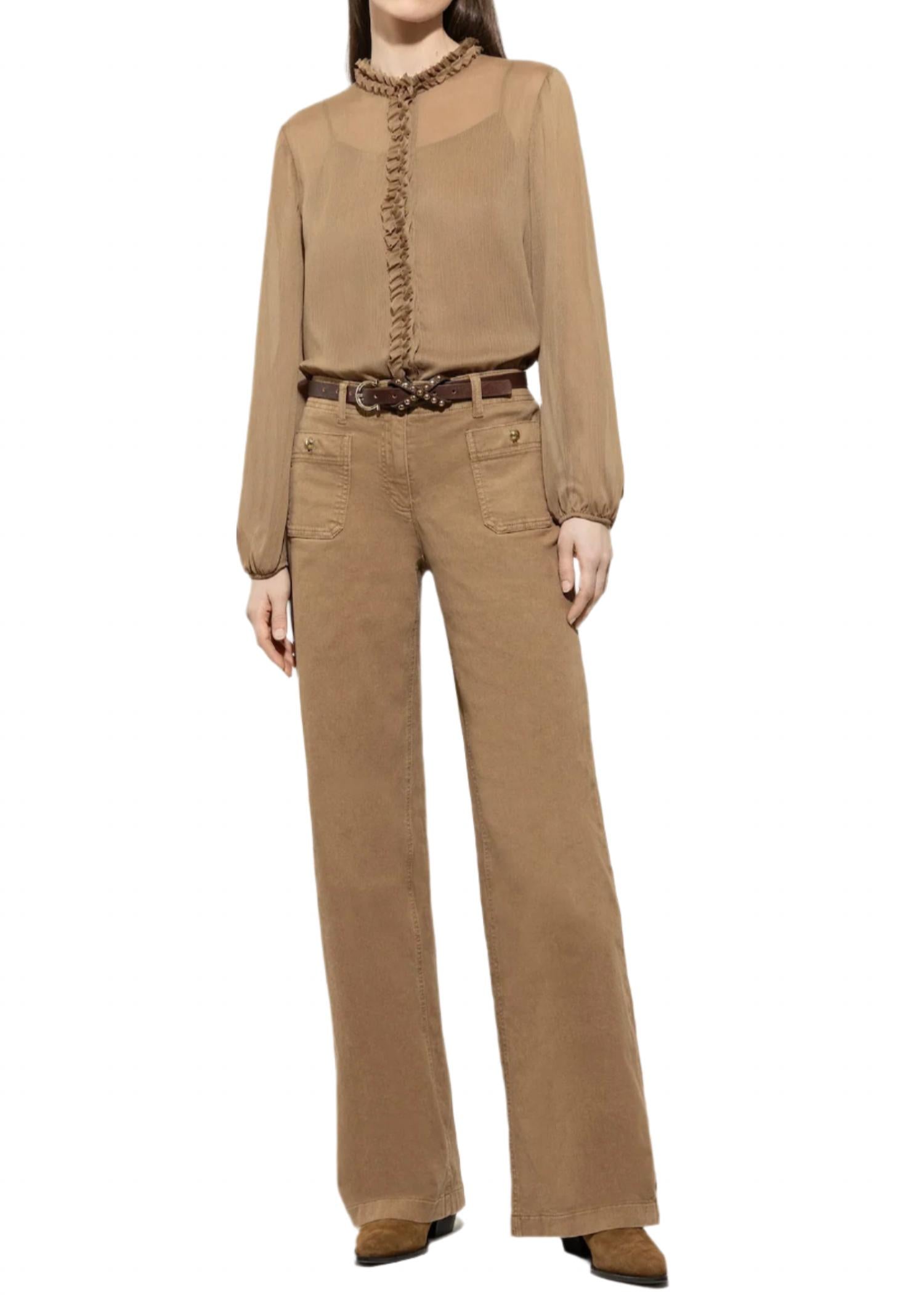 LUISA CERANO Authentic Wide-leg Denim Pants in hanf - women's pants