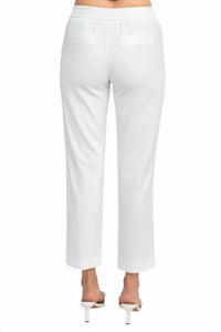 T Tahari - Mid Waist Pull On Ankle Slim Fit Crepe Pant With Pockets