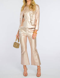 Elegant Baby Roxy Flare Jean in metallic denim - women's jeans
